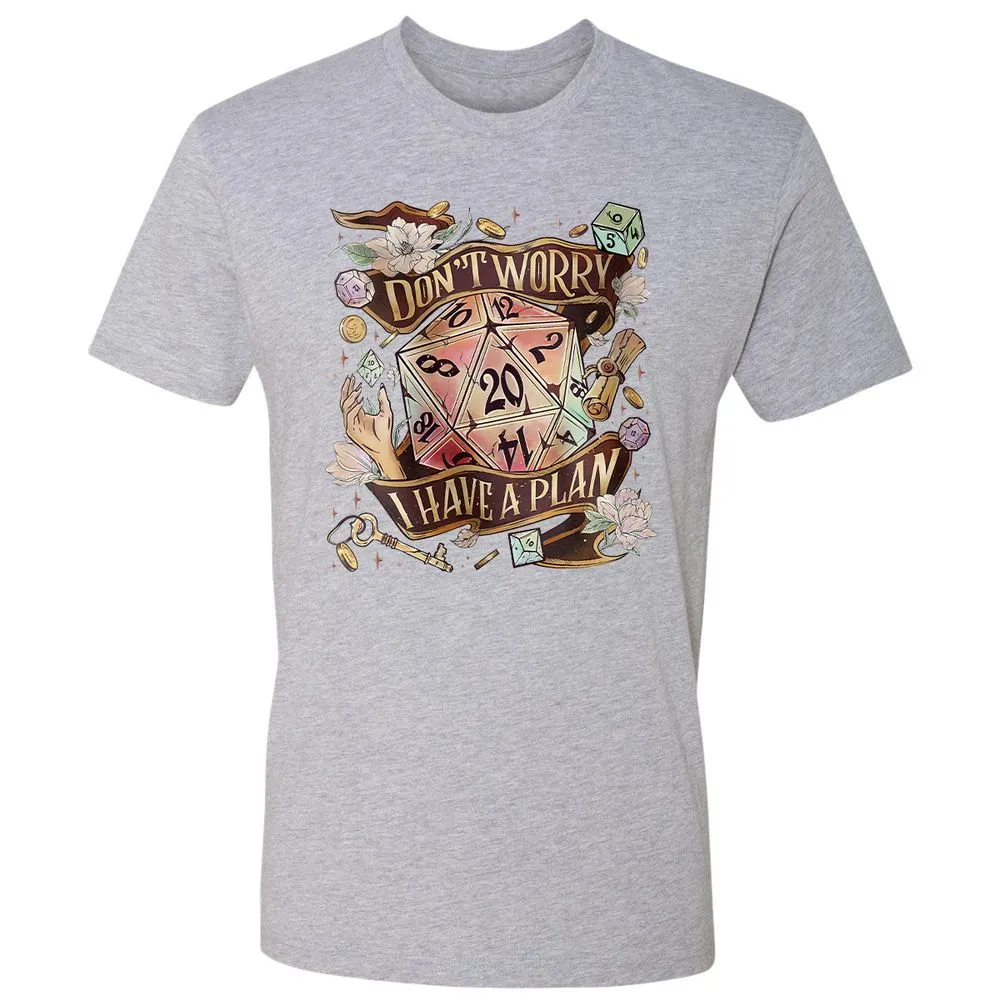 Floral Don't Worry I Have A Plan Premium Unisex T-Shirt - Heather Grey - 9
