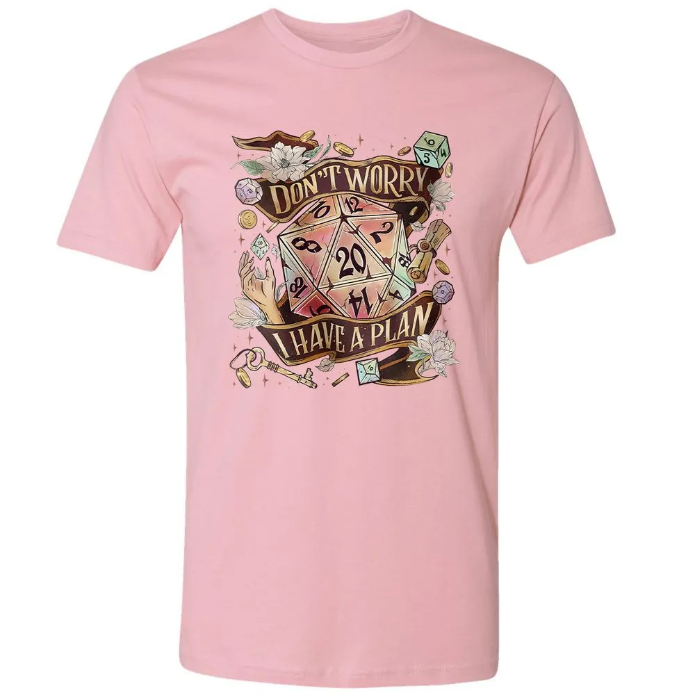 Floral Don't Worry I Have A Plan Premium Unisex T-Shirt - Light Pink - 3
