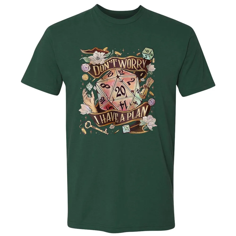 Floral Don't Worry I Have A Plan Premium Unisex T-Shirt - Forest Green - 13
