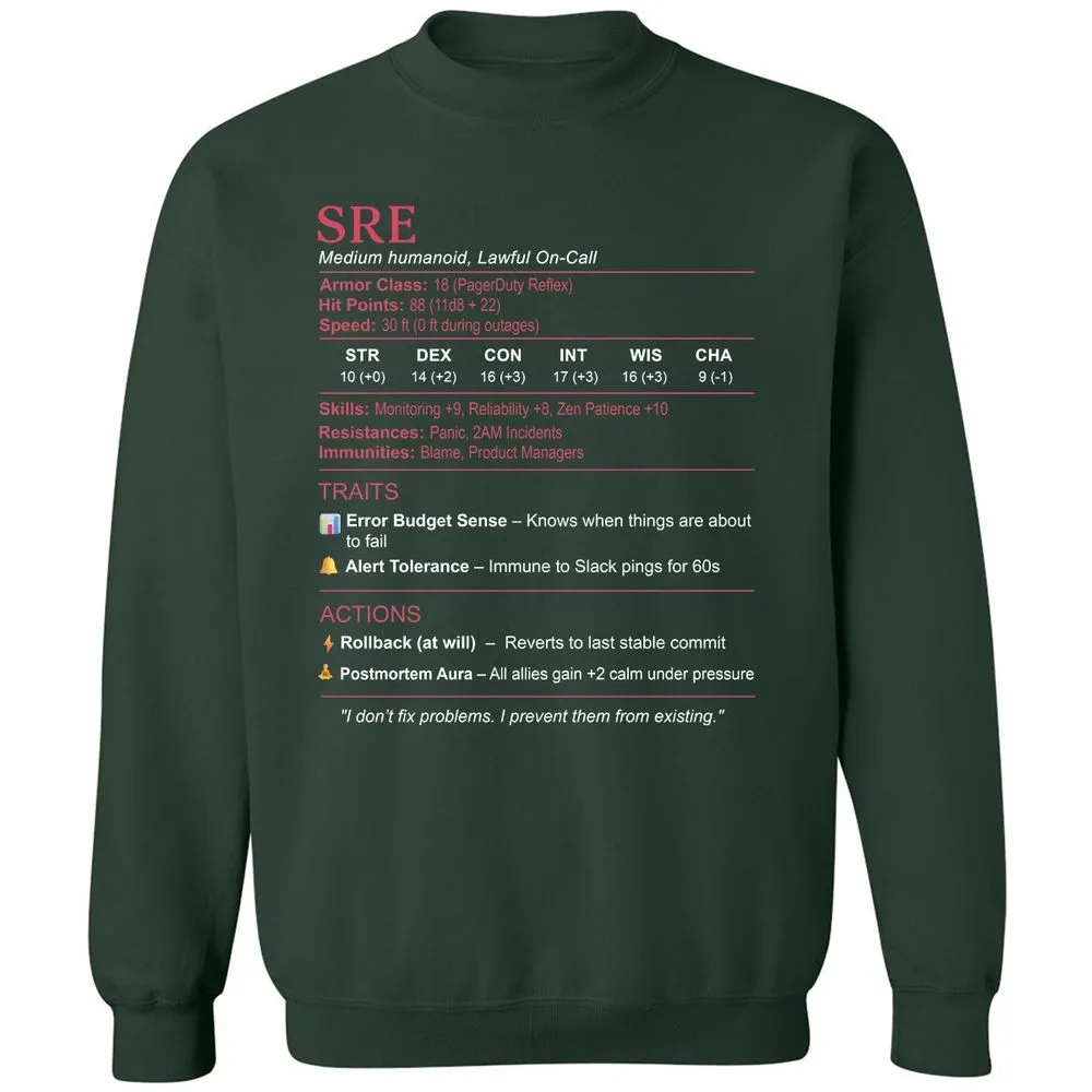 SRE Stats Classic Unisex Sweatshirt - Forest Green - 4