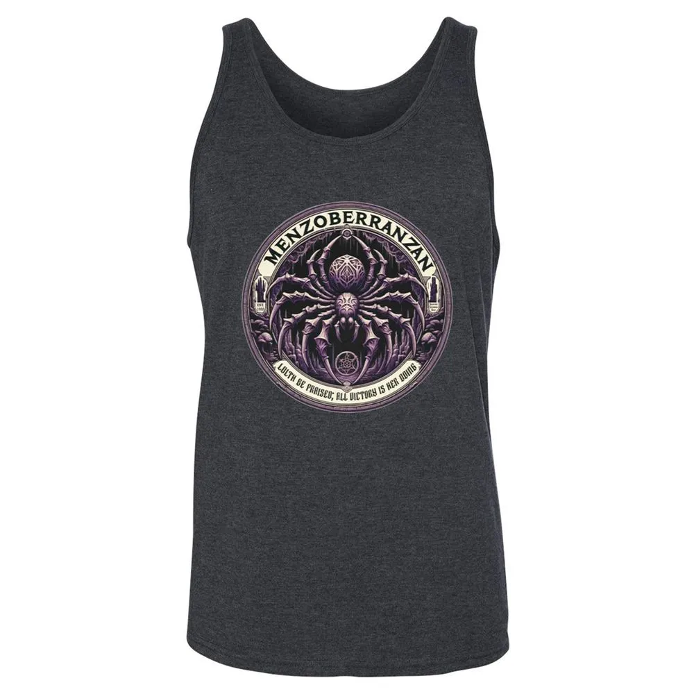 Menzoberranzan Lolth Be Praised Unisex Jersey Tank - Dark Grey Heather - 6