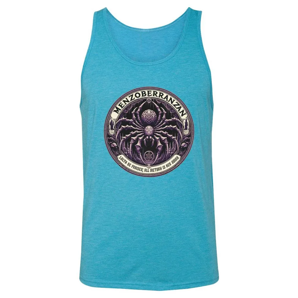 Menzoberranzan Lolth Be Praised Unisex Jersey Tank - Aqua Triblend - 3