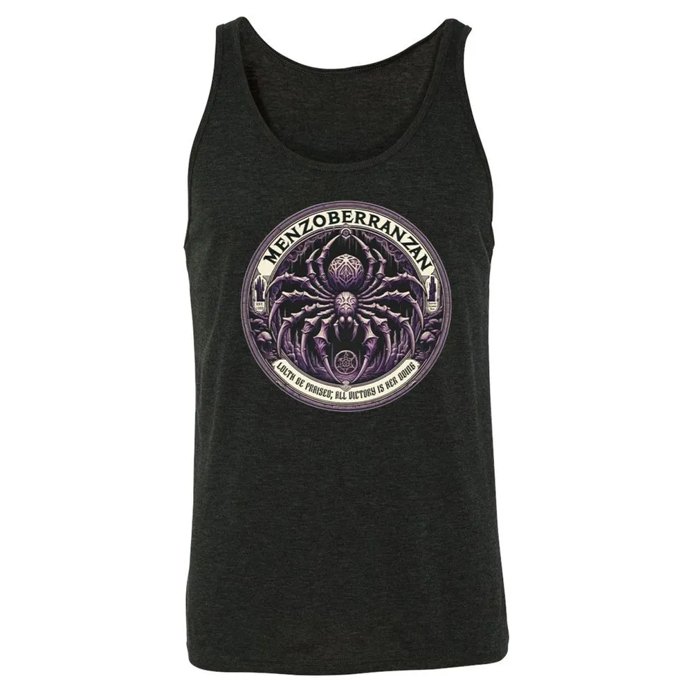 Menzoberranzan Lolth Be Praised Unisex Jersey Tank - Charcoal Black Triblend - 5