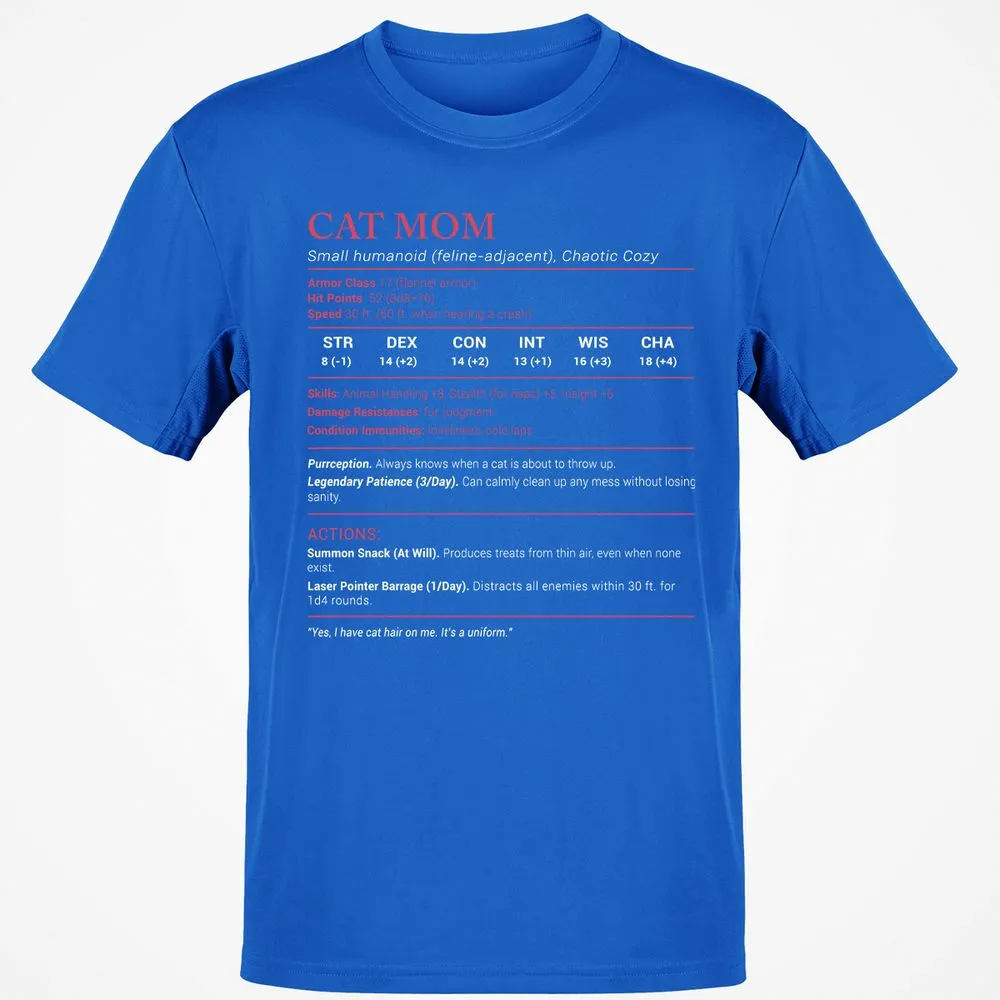 Cat Mom Stats Classic Unisex T-Shirt - Royal - 11