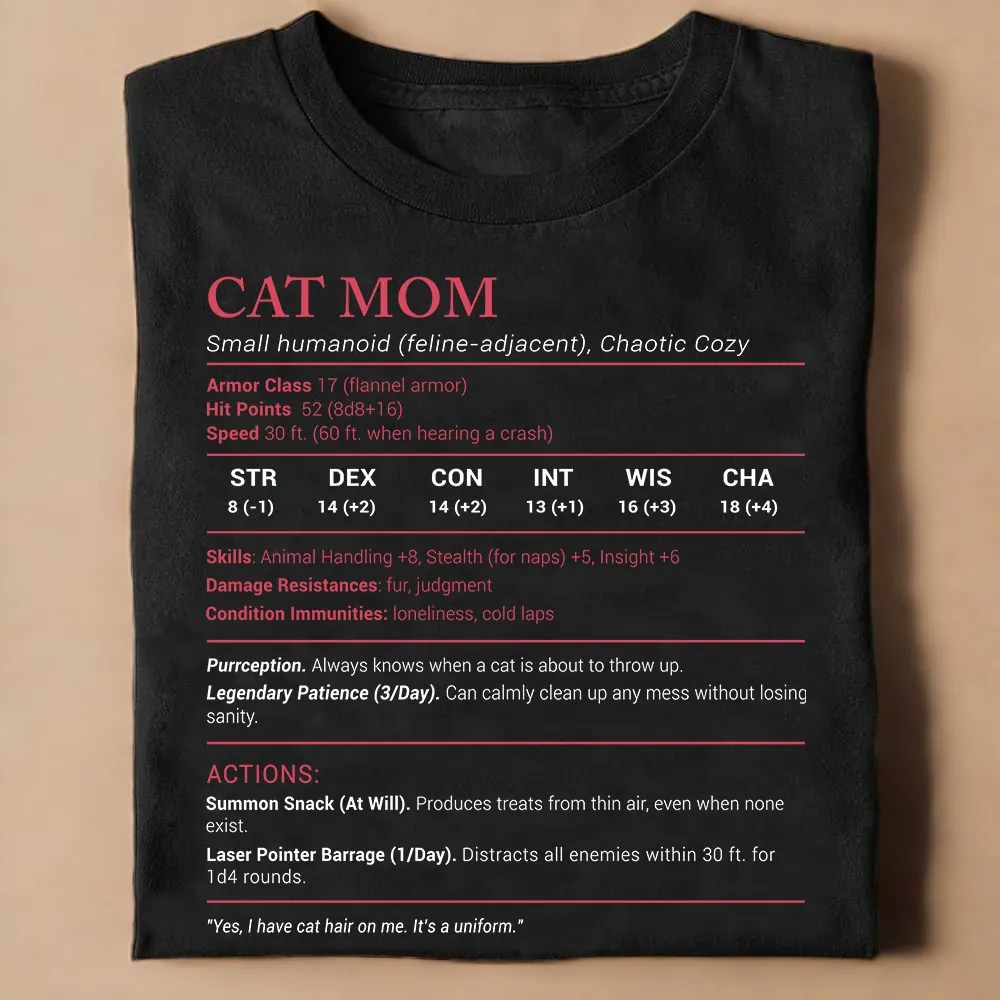 Cat Mom Stats Classic Unisex T-Shirt - 1