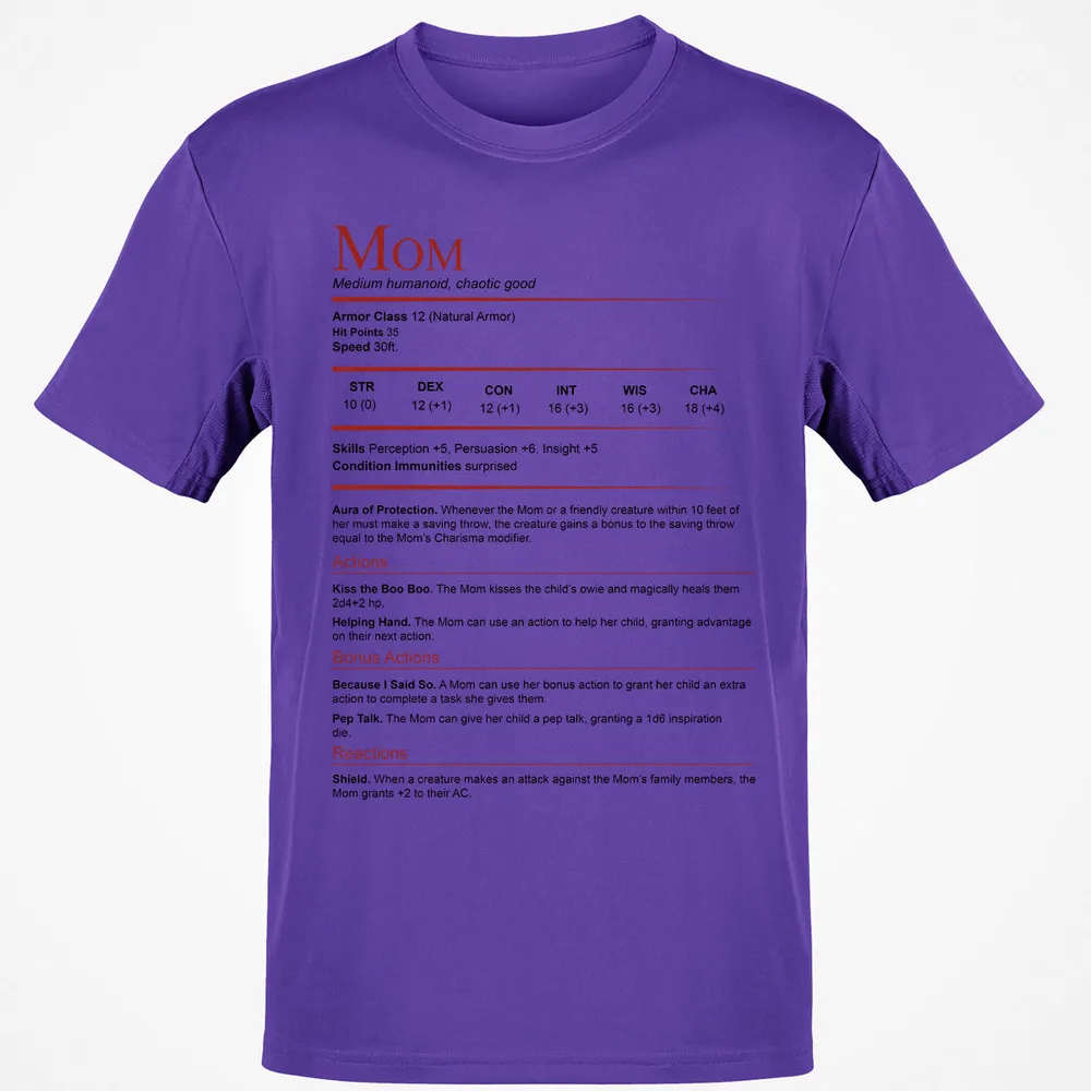 Mom Stats Block Classic Unisex T-Shirt - 13
