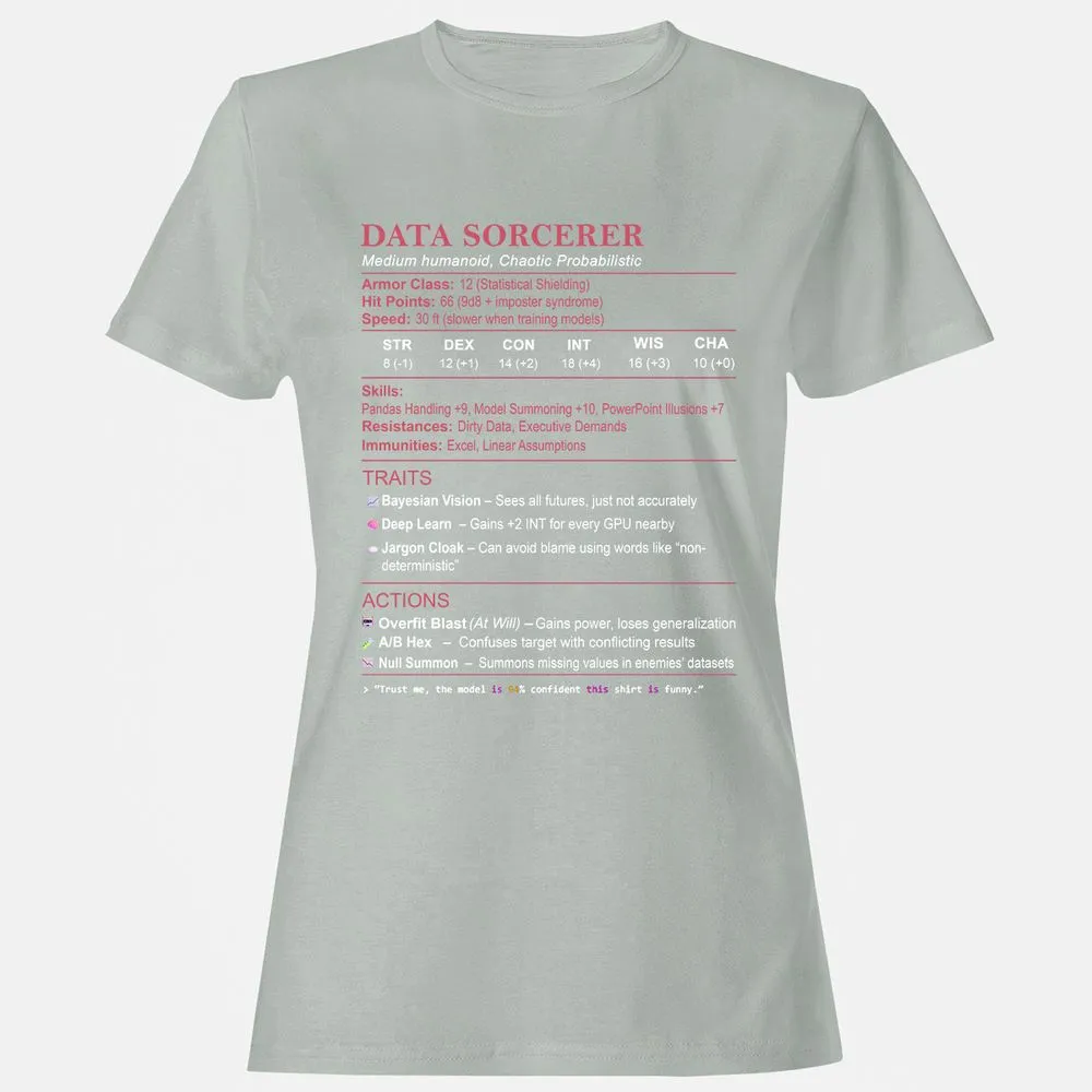 Data Scientist Stats (Data Sorcerer) Women's T-Shirt - Ash - 2