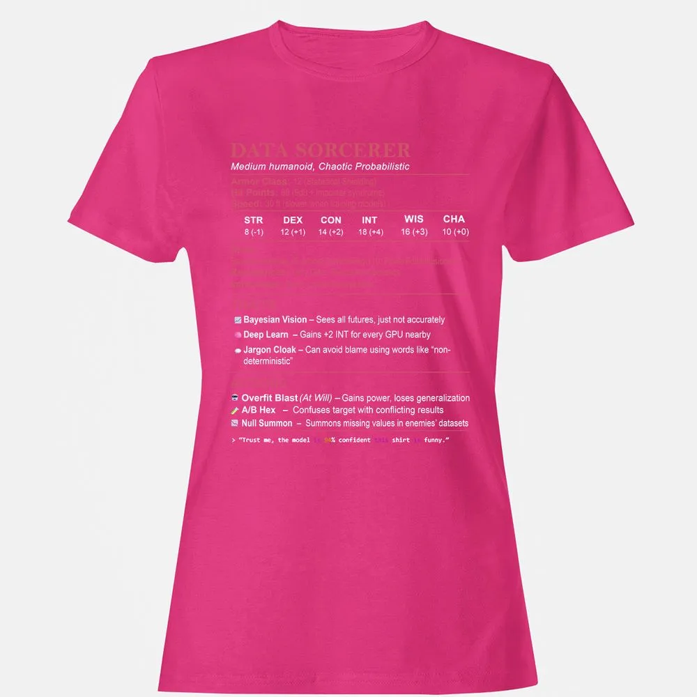 Data Scientist Stats (Data Sorcerer) Women's T-Shirt - Heliconia - 6