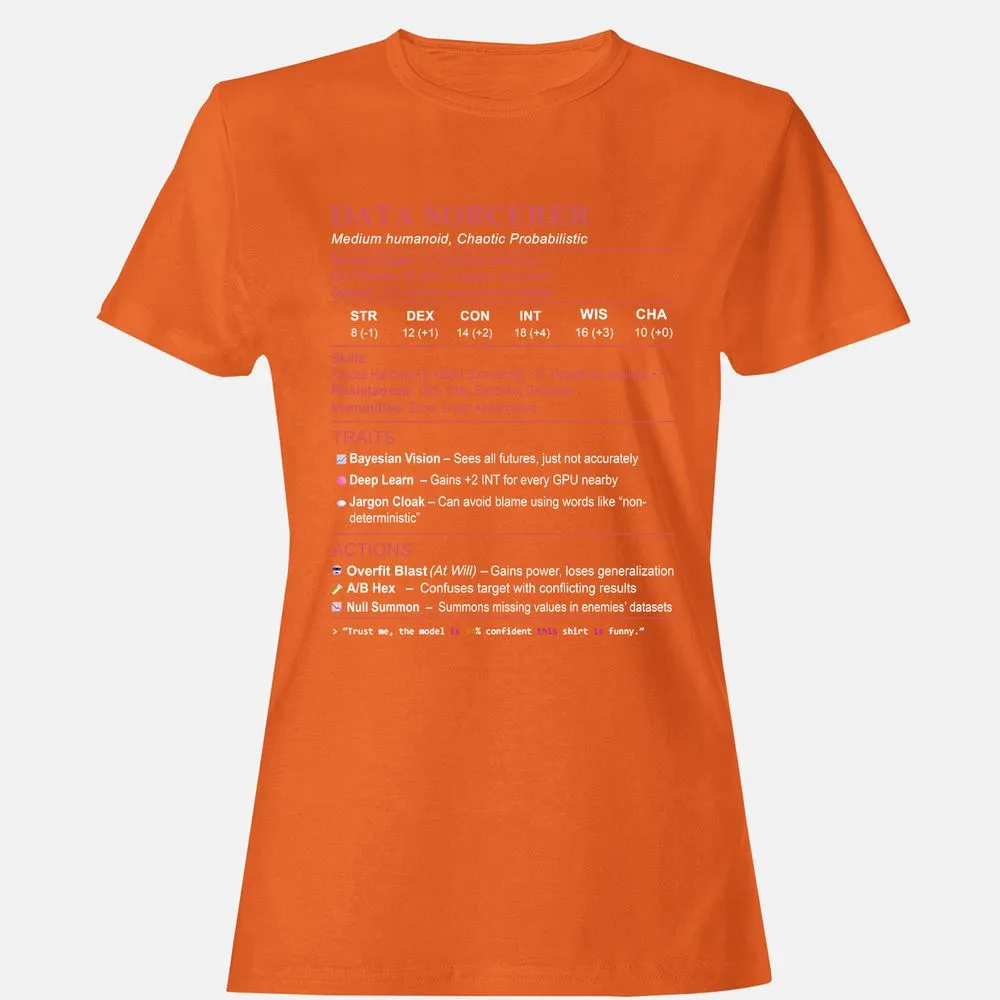 Data Scientist Stats (Data Sorcerer) Women's T-Shirt - Orange - 11