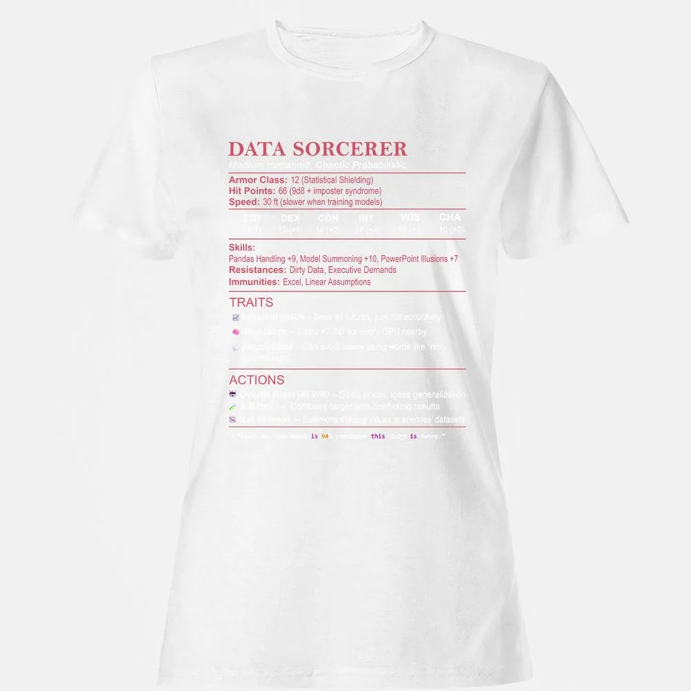 Data Scientist Stats (Data Sorcerer) Women's T-Shirt - White - 16