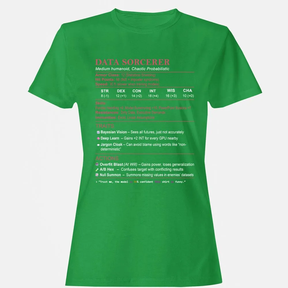 Data Scientist Stats (Data Sorcerer) Women's T-Shirt - Irish Green - 7