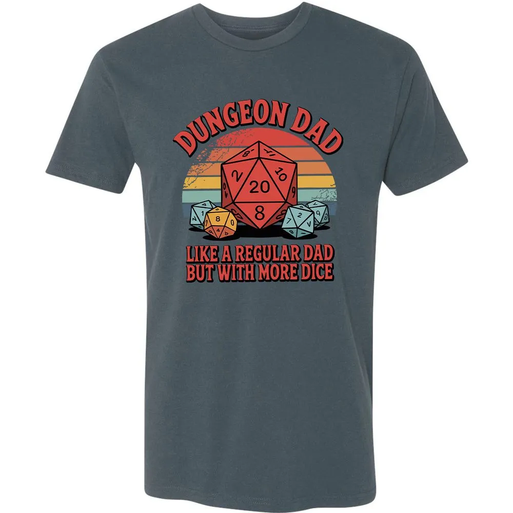 Dungeon Dad With More Dice Premium Unisex T-Shirt - Indigo - 15