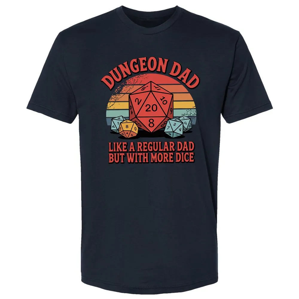 Dungeon Dad With More Dice Premium Unisex T-Shirt - Midnight Navy - 2