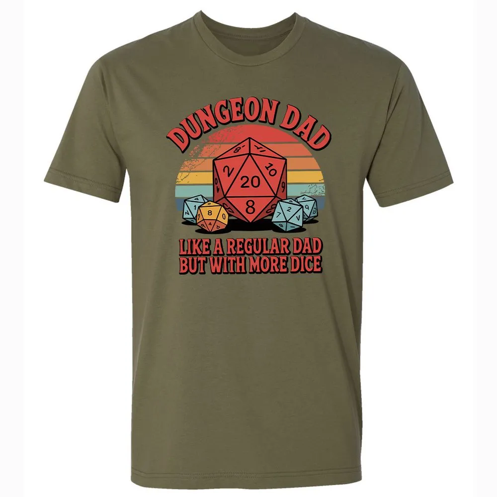 Dungeon Dad With More Dice Premium Unisex T-Shirt - Military Green - 5