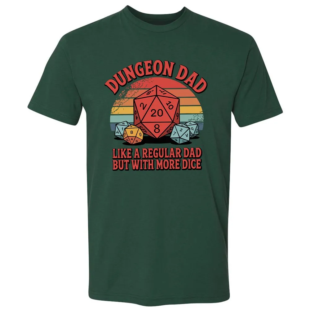 Dungeon Dad With More Dice Premium Unisex T-Shirt - Forest Green - 13