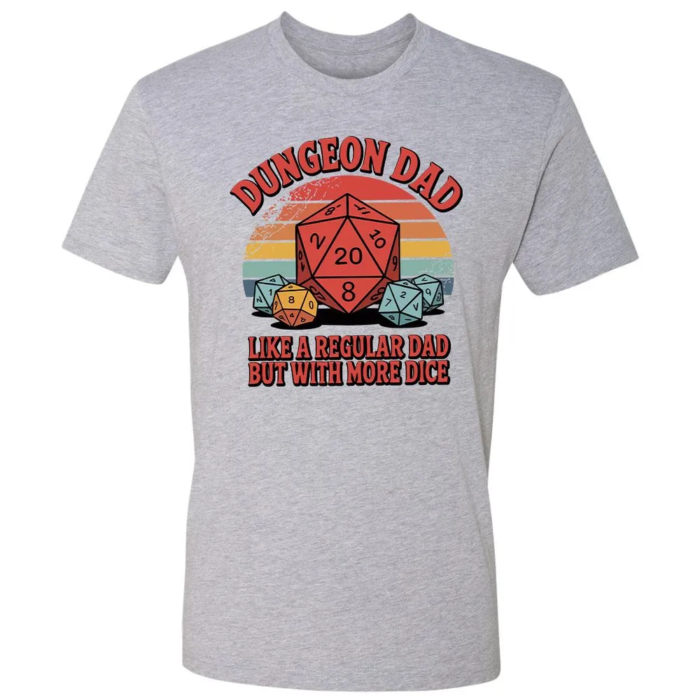 Dungeon Dad With More Dice Premium Unisex T-Shirt - Heather Grey - 9