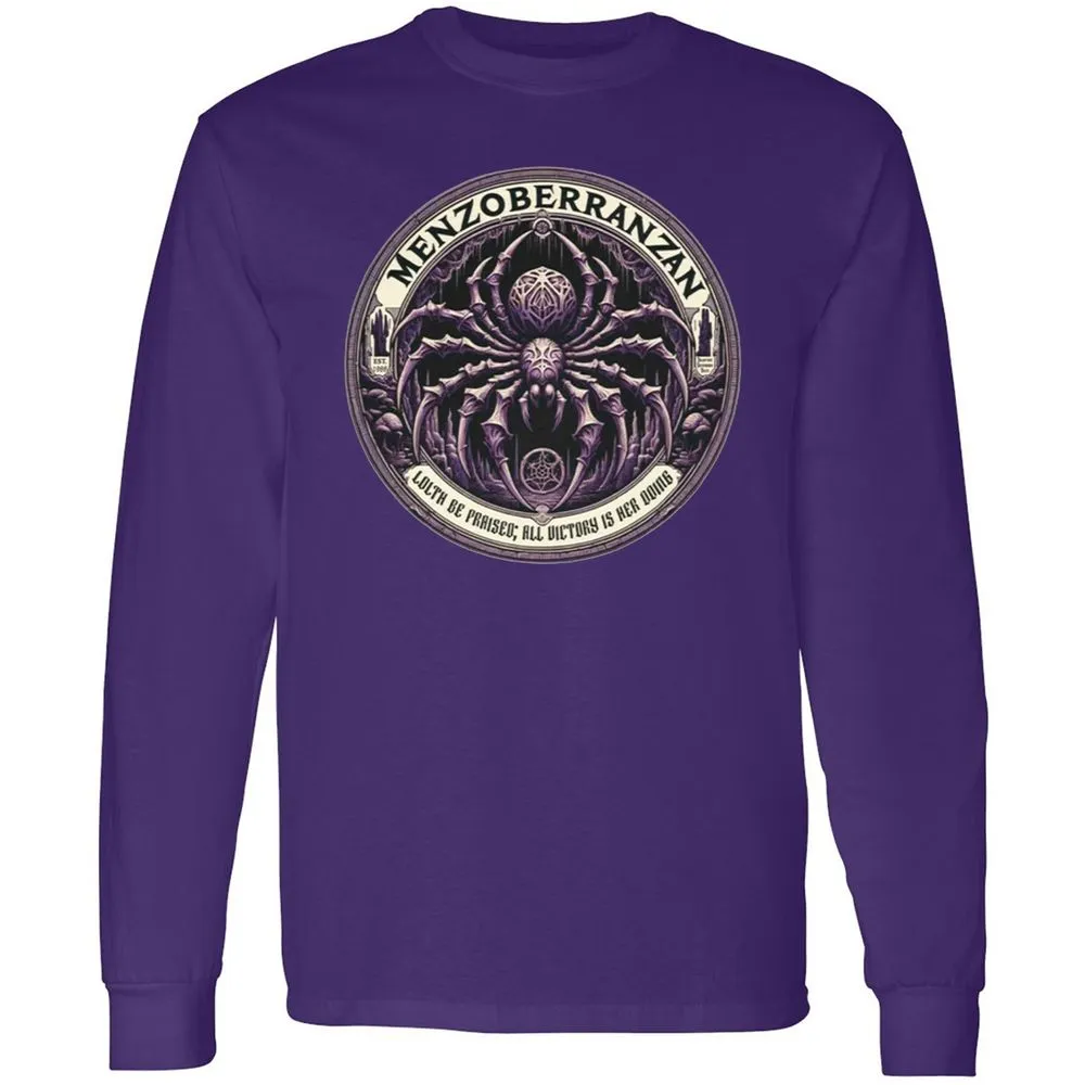 Menzoberranzan Lolth Be Praised Long Sleeve T-Shirt - Purple - 13