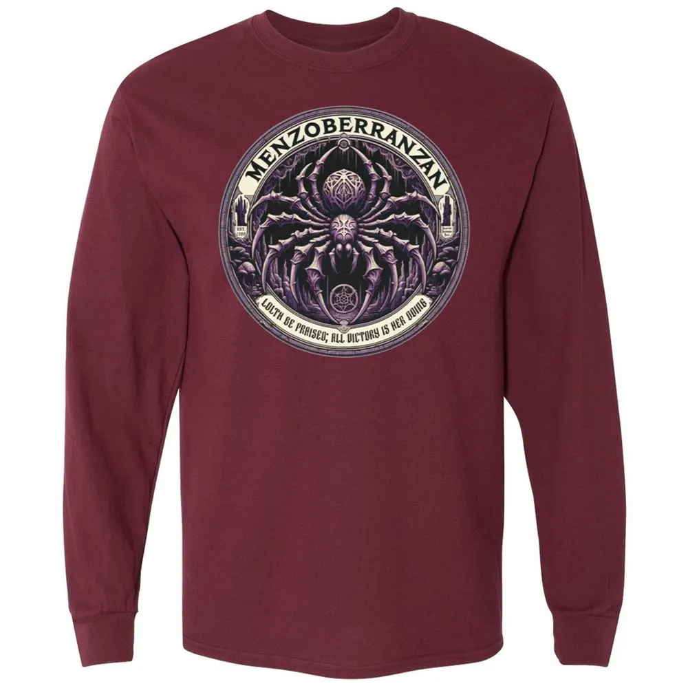 Menzoberranzan Lolth Be Praised Long Sleeve T-Shirt - Maroon - 11