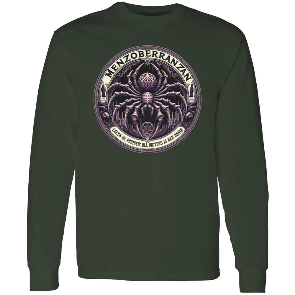 Menzoberranzan Lolth Be Praised Long Sleeve T-Shirt - Forest Green - 4