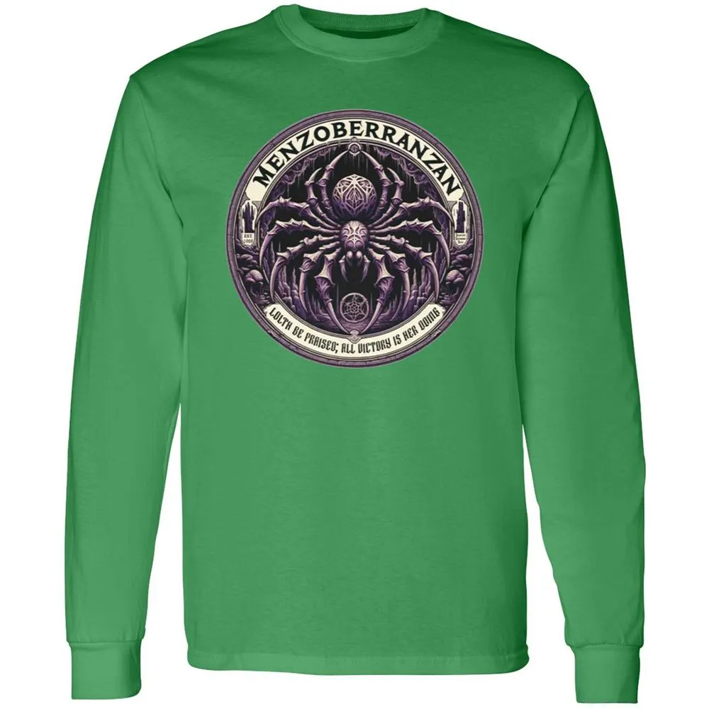 Menzoberranzan Lolth Be Praised Long Sleeve T-Shirt - Irish Green - 10