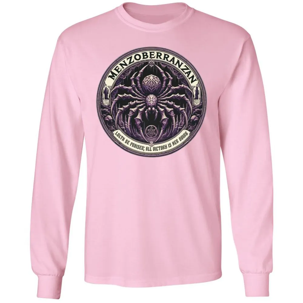 Menzoberranzan Lolth Be Praised Long Sleeve T-Shirt - Light Pink - 3