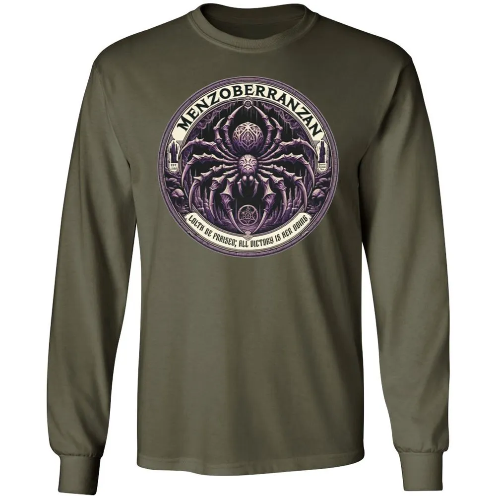 Menzoberranzan Lolth Be Praised Long Sleeve T-Shirt - Military Green - 16