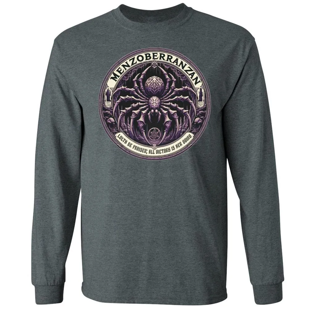 Menzoberranzan Lolth Be Praised Long Sleeve T-Shirt - Dark Heather - 15