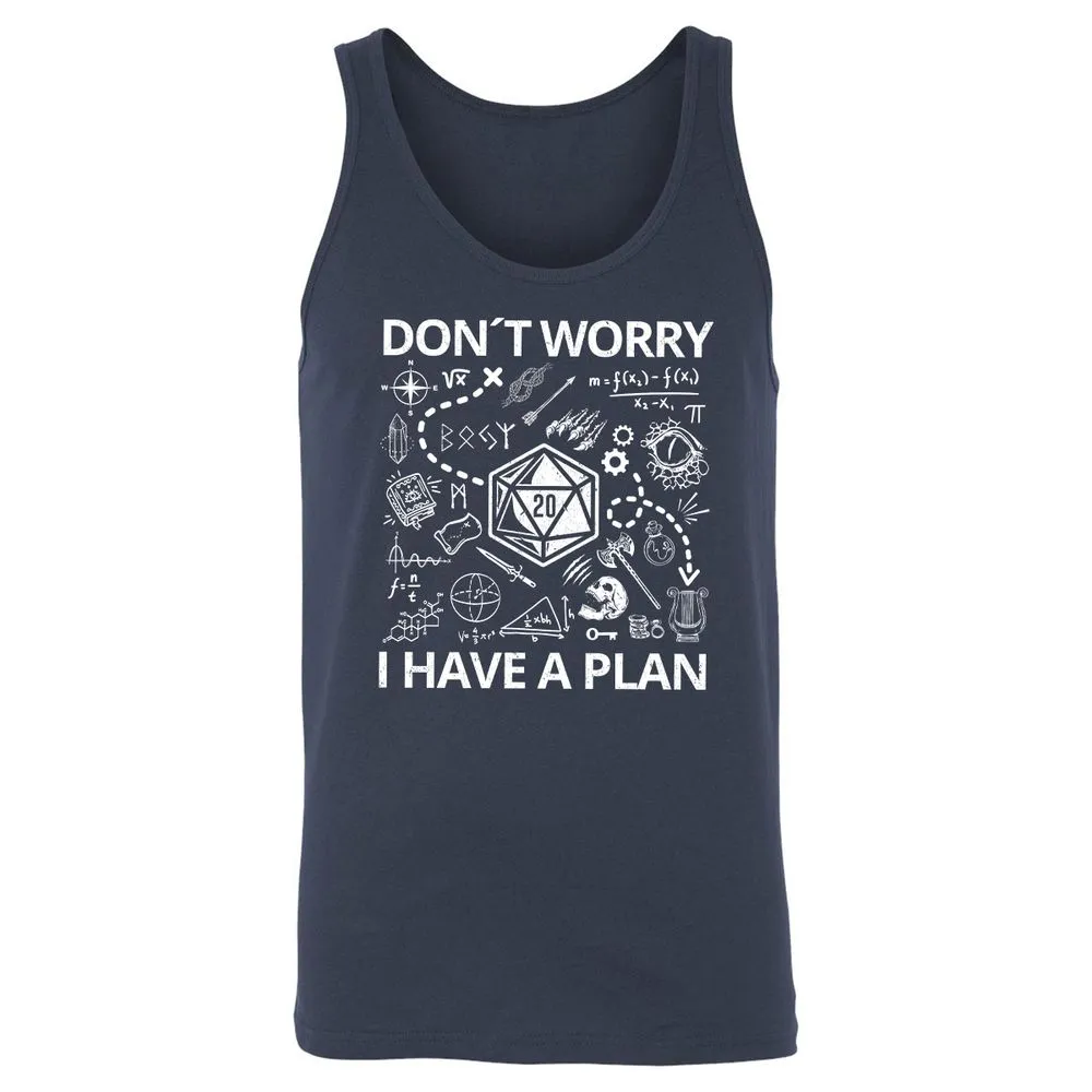 Don't Worry I Have A Plan Unisex Jersey Tank - Navy - 2