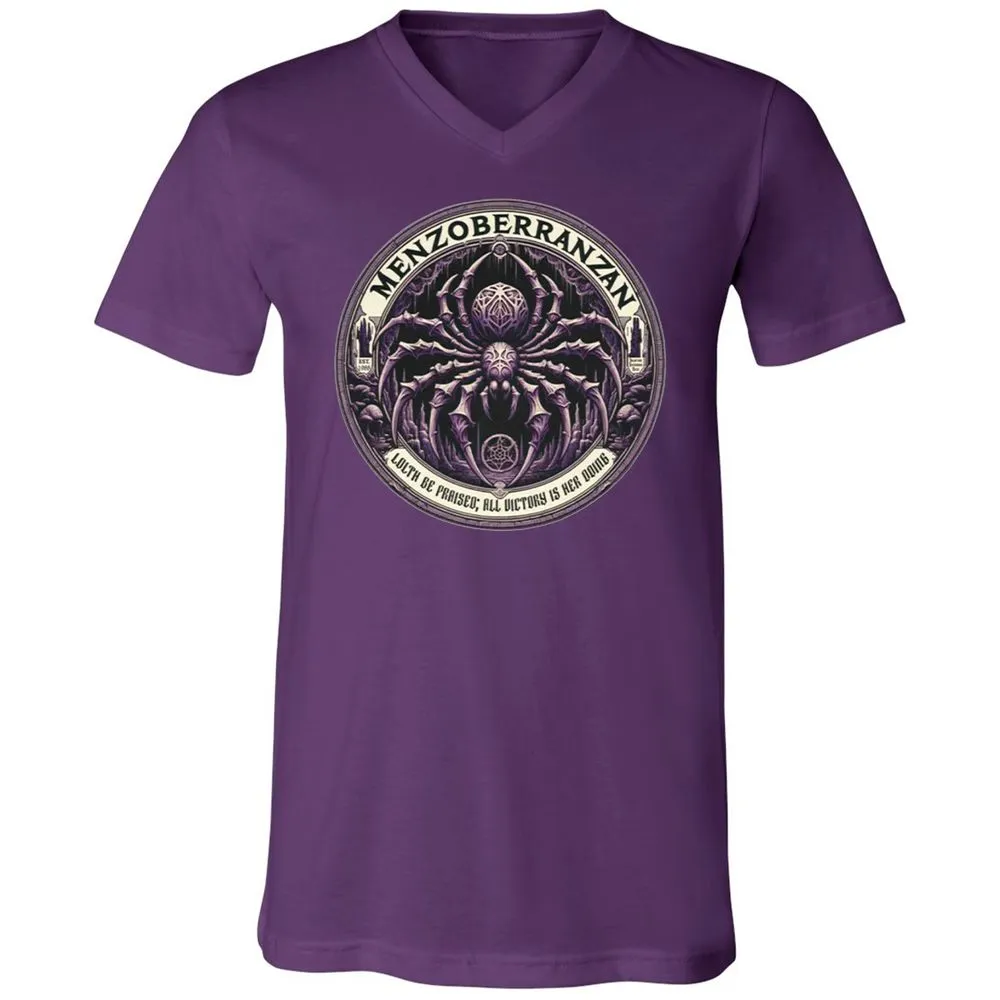 Menzoberranzan Lolth Be Praised Unisex V-Neck T-Shirt - Team Purple - 9