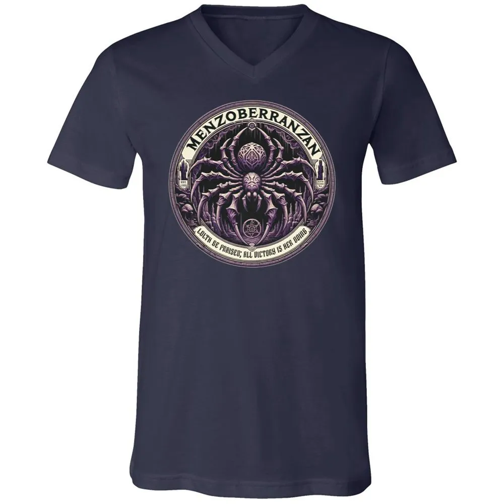 Menzoberranzan Lolth Be Praised Unisex V-Neck T-Shirt - Navy - 2