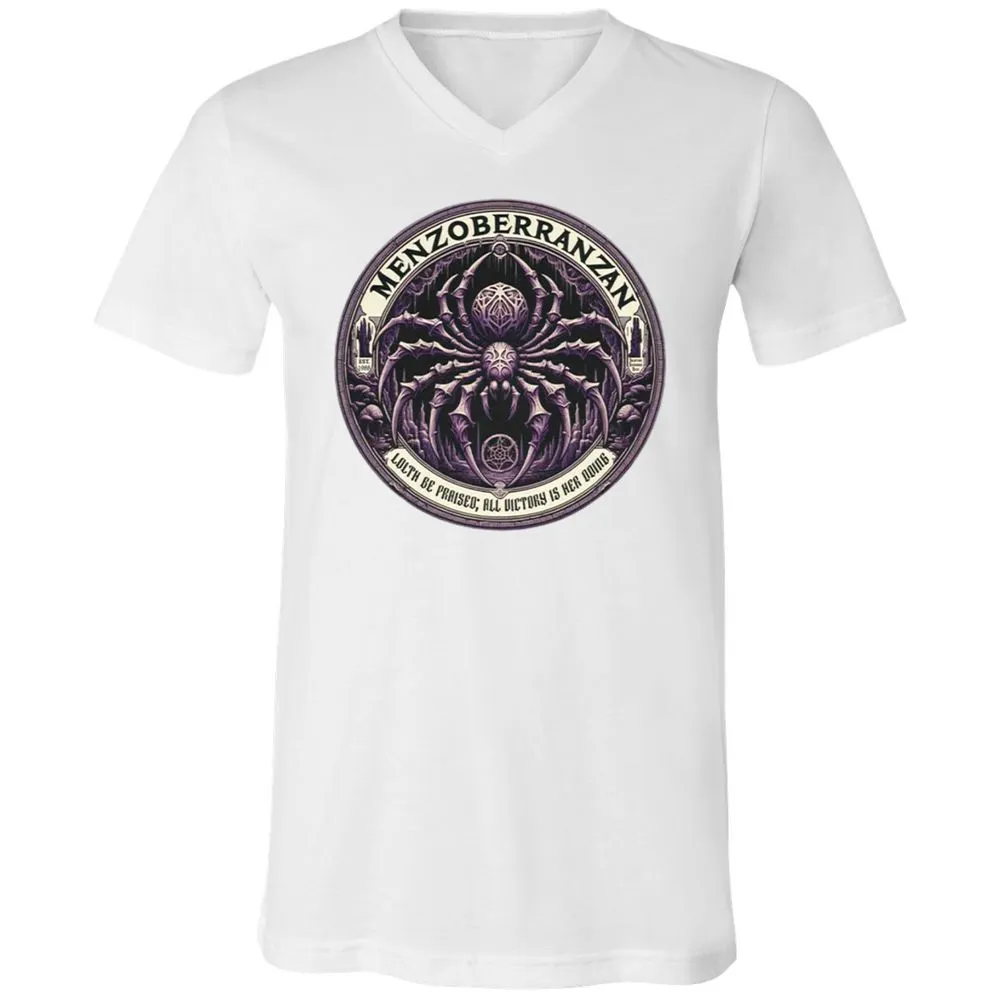Menzoberranzan Lolth Be Praised Unisex V-Neck T-Shirt - White - 5