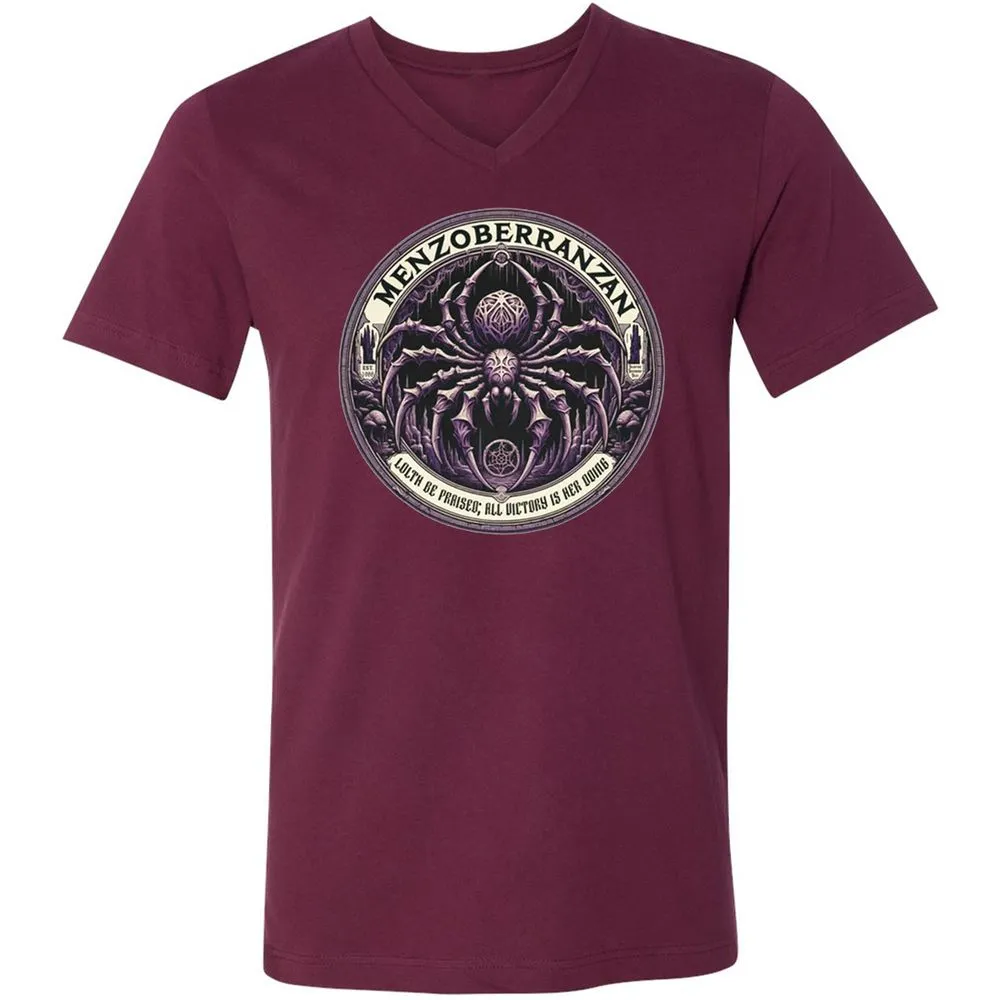 Menzoberranzan Lolth Be Praised Unisex V-Neck T-Shirt - Maroon - 6