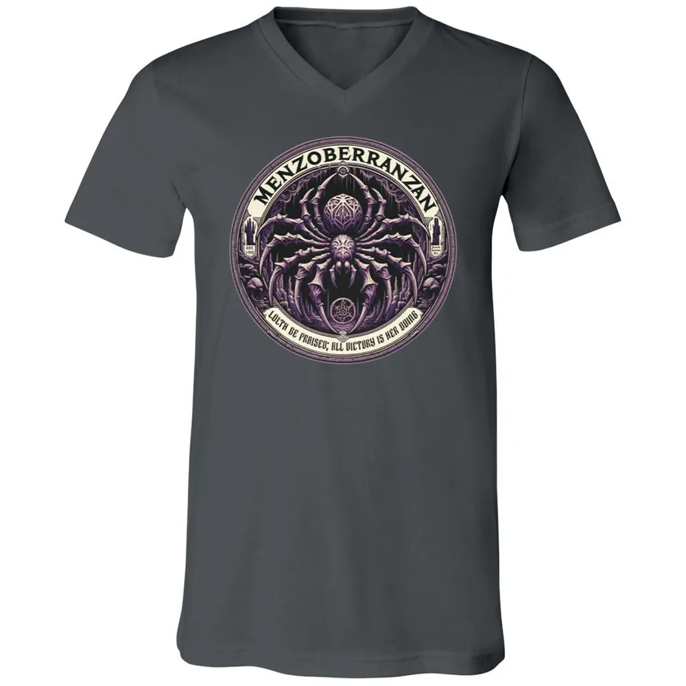 Menzoberranzan Lolth Be Praised Unisex V-Neck T-Shirt - Asphalt - 12