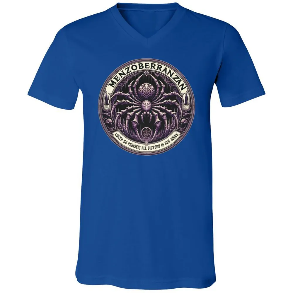 Menzoberranzan Lolth Be Praised Unisex V-Neck T-Shirt - True Royal - 4