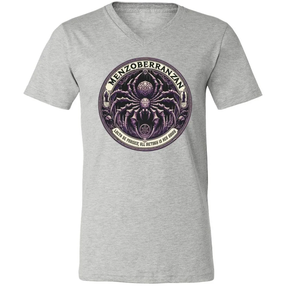Menzoberranzan Lolth Be Praised Unisex V-Neck T-Shirt - Athletic Heather - 7