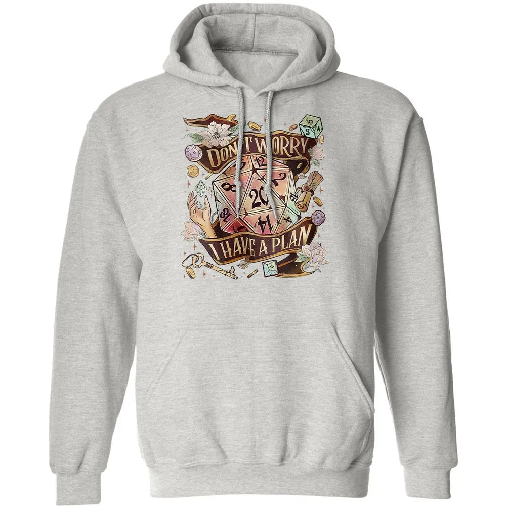 Floral Don't Worry I Have A Plan Classic Unisex Hoodie - Ash - 8