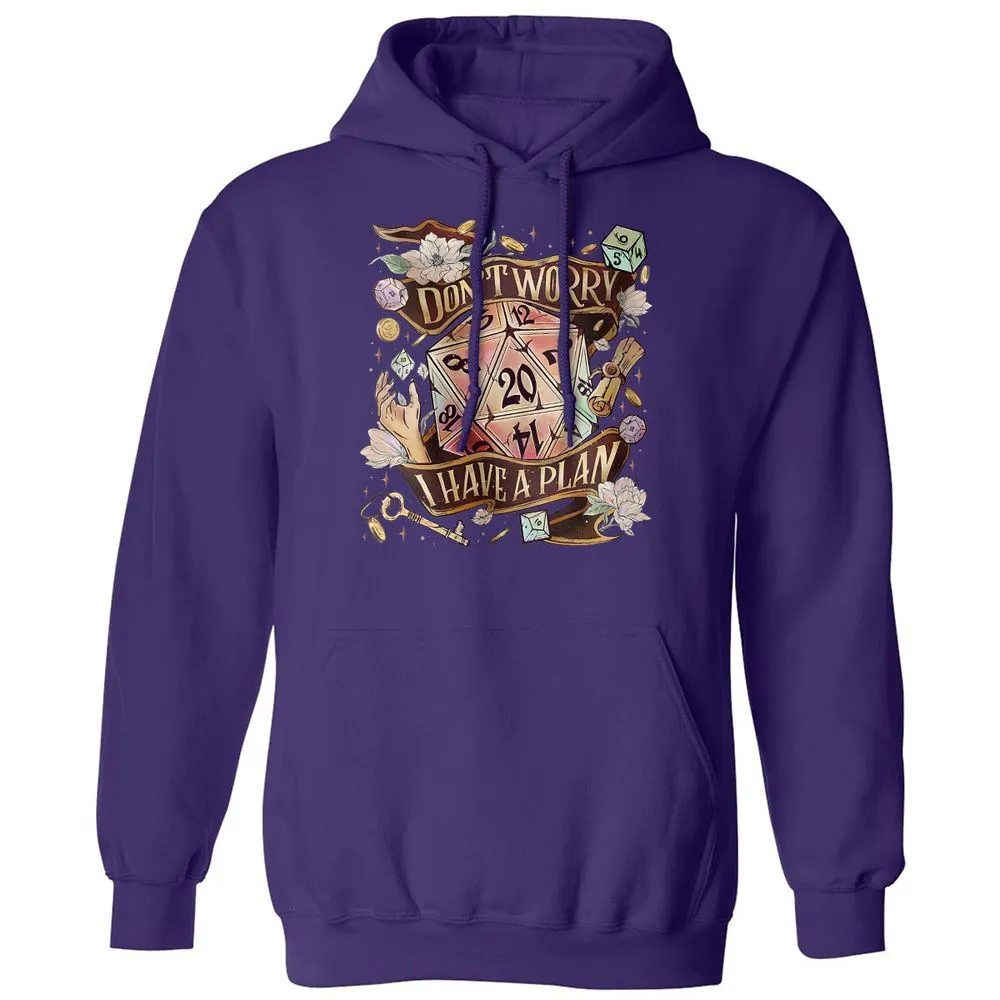 Floral Don't Worry I Have A Plan Classic Unisex Hoodie - Purple - 6
