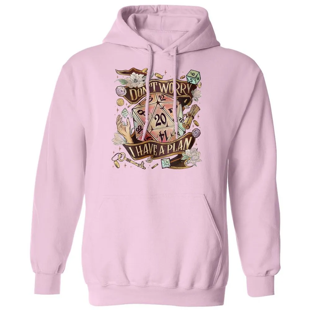 Floral Don't Worry I Have A Plan Classic Unisex Hoodie - Light Pink - 3