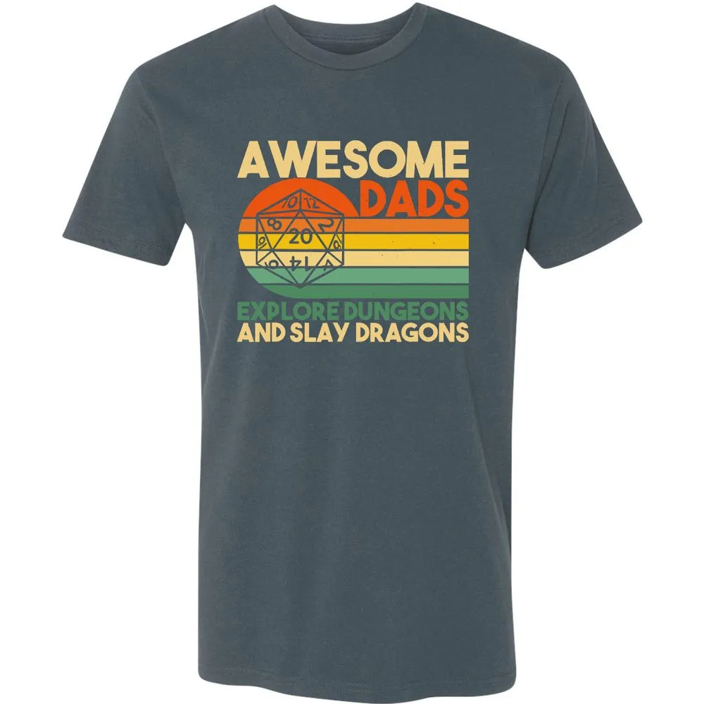 Awesome Dads Explore Dungeons Premium Unisex T-Shirt - Indigo - 15