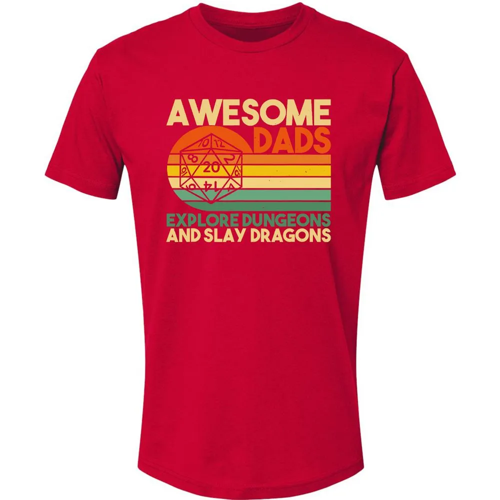 Awesome Dads Explore Dungeons Premium Unisex T-Shirt - Red - 6