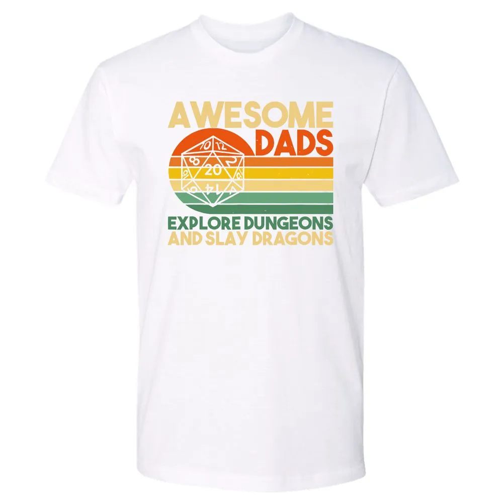 Awesome Dads Explore Dungeons Premium Unisex T-Shirt - White - 4