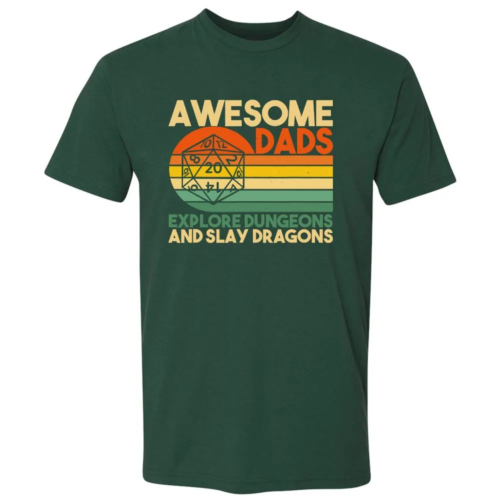 Awesome Dads Explore Dungeons Premium Unisex T-Shirt - Forest Green - 13