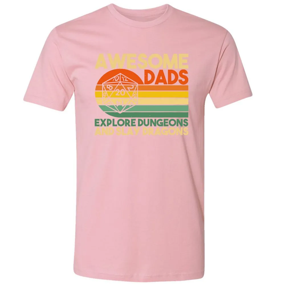 Awesome Dads Explore Dungeons Premium Unisex T-Shirt - Light Pink - 3