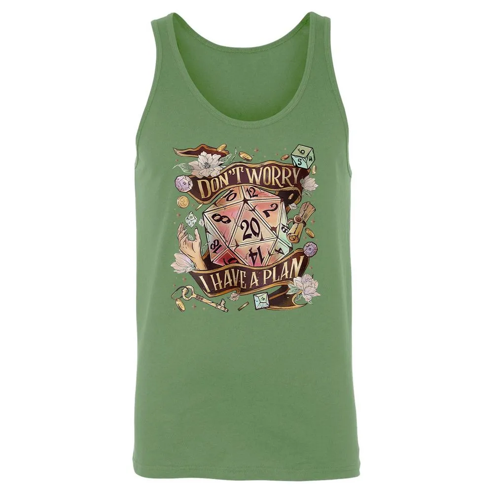 Floral Don't Worry I Have A Plan Unisex Jersey Tank - Leaf - 10