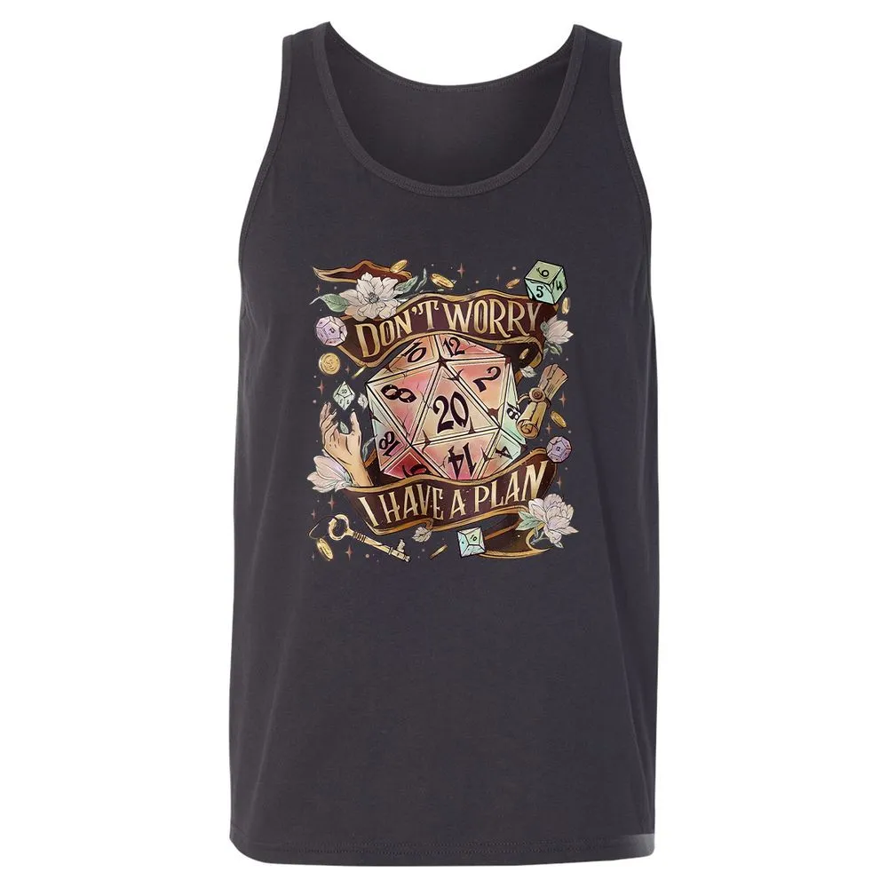 Floral Don't Worry I Have A Plan Unisex Jersey Tank - Dark Grey - 7