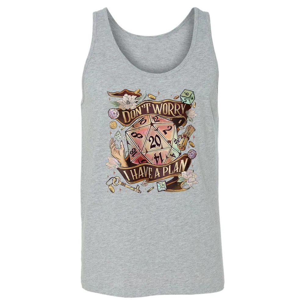Floral Don't Worry I Have A Plan Unisex Jersey Tank - Athletic Heather - 4