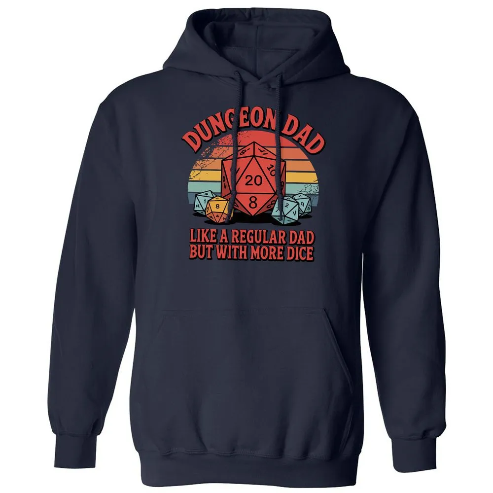 Dungeon Dad With More Dice Classic Unisex Hoodie - Navy - 2