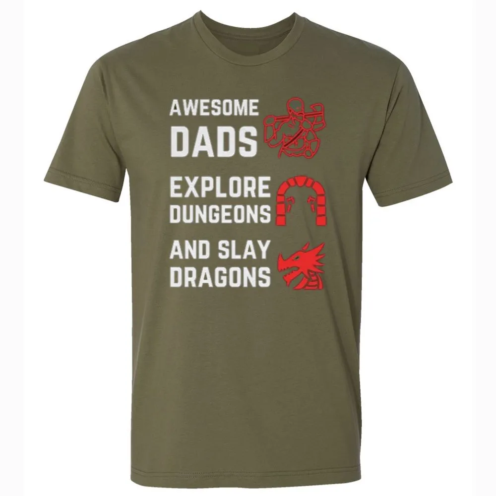 Awesome Dad Fathers Day Premium Unisex T-Shirt - Military Green - 5