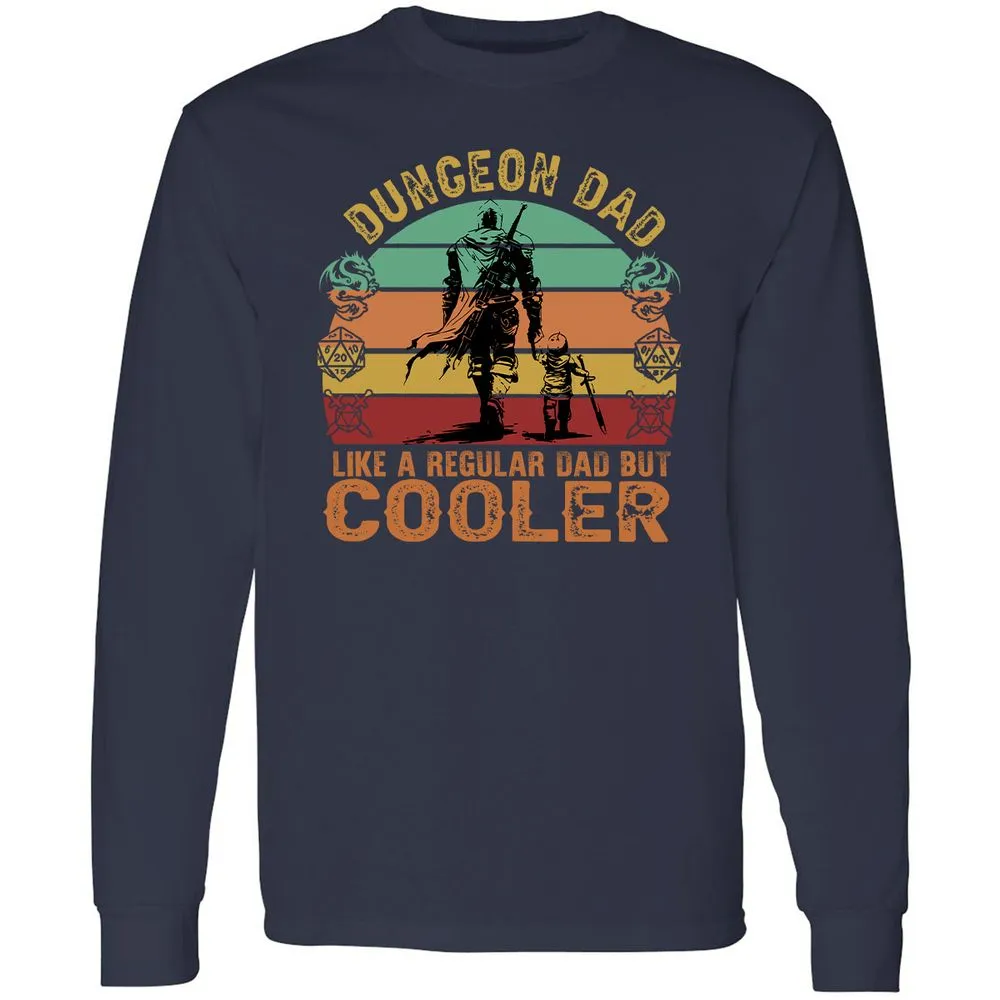 Dungeon Dad Like A Regular Dad Long Sleeve T-Shirt - Navy - 2