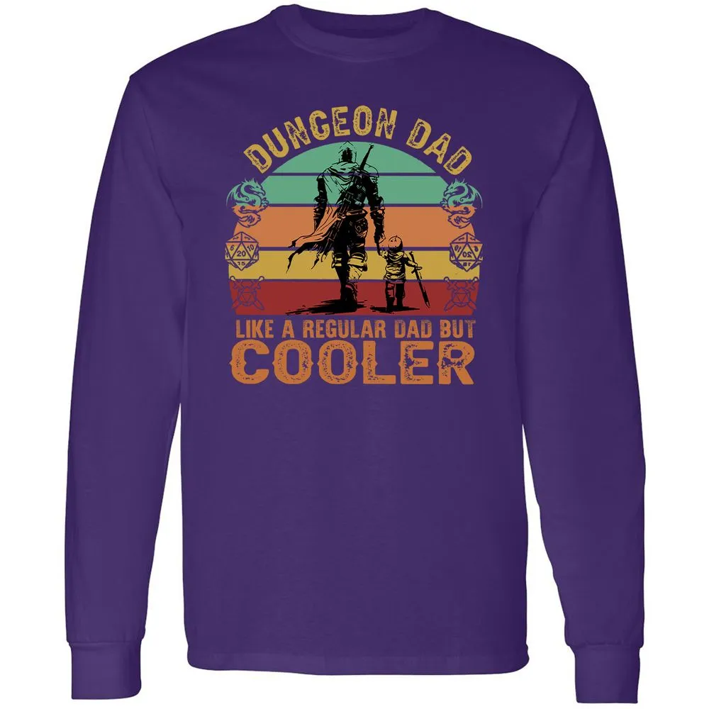 Dungeon Dad Like A Regular Dad Long Sleeve T-Shirt - Purple - 13